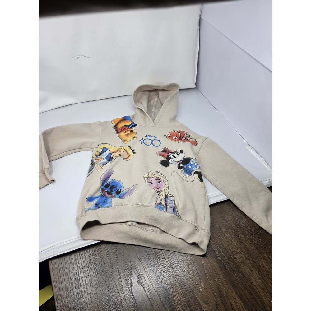 Disney 100 Kids Hoodie Pullover Minnie Mouse Pooh Alice Stitch Elsa Nemo M 7/8